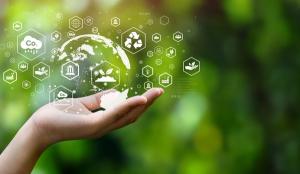 ESG icon concept. Environment, society and governance. Energy of natural gas sustainable and ethical business on network connection on green background | Image Credit: © narawit - stock.adobe.com