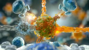 B-cells producing antibodies against cancer, medical illustration, humoral immunity. Generated with AI. | Image Credit: © SynthArt Studio - stock.adobe.com.