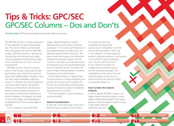 Tips & Tricks: GPC/SEC Columns - Dos and Don'ts