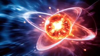 A close-up view of atomic isotopes undergoing fission, with subatomic particles in motion, including neutrons and protons, and energy waves propagating through the surrounding space | Image Credit: © Liang - stock.adobe.com