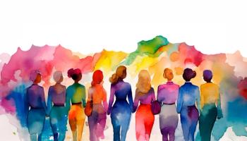 Gender equality and the female empowerment movement, multicultural and multiethnic, watercolor painting on white background © Amparo Garcia - stock.adobe.com