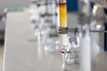 Column chromatography chemistry in the lab.