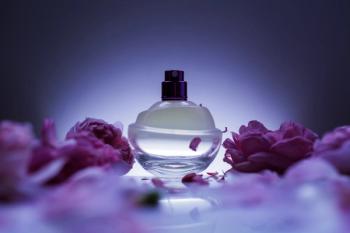 perfume and purple flowers