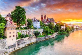 Basel, Switzerland. Old town with red stone Munster cathedral on the Rhine river. © SCStock - stock.adobe.com
