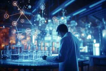a scientist in a laboratory analyzing the molecular structure of natural hydrogen, illustrating research and development in the energy sector. | Image Credit: © Davivd - stock.adobe.com.