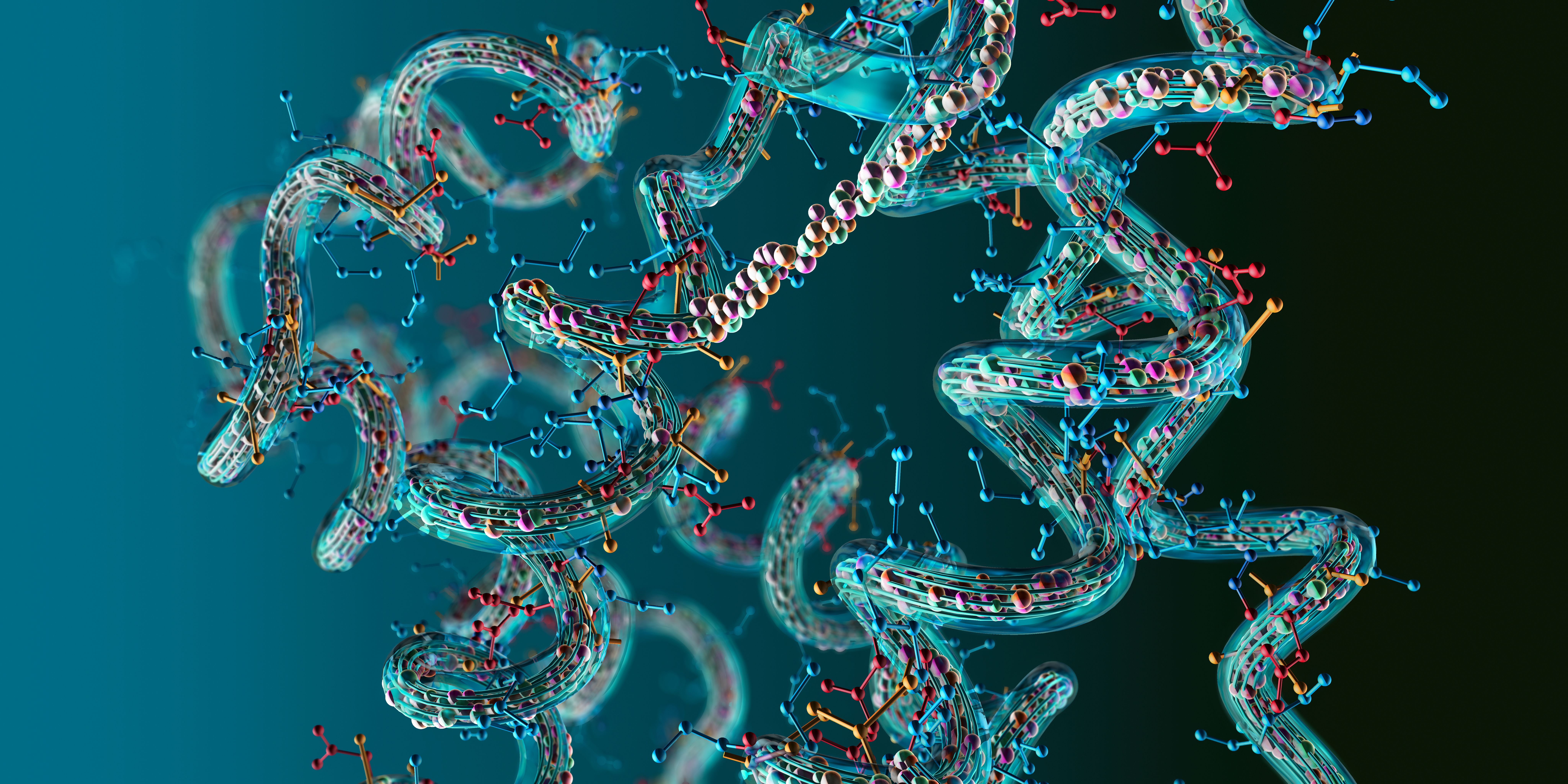Chain of amino acid or bio molecules called protein - 3d illustration | Image Credit: © Christoph Burgstedt - stock.adobe.com