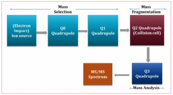 FIGURE 1: Schematic of a triple quadrupole mass spectrometer.