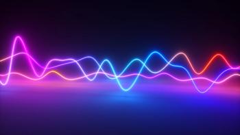 Colorful bright neon glowing graphic equalizer. Ultraviolet signal spectrum, laser show, energy, sound vibrations and waves. 3d illustration | Image Credit: © flashmovie - stock.adobe.com