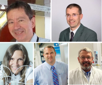 Clockwise from top left: David McCalley, Fabrice Gritti, John Langley, Kevin Schug, and Lucie Nováková | Image Credit: © ChromSoc