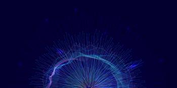 Abstract flying dragons on a dark blue background. Technological background for design on the topic of artificial intelligence, neural networks, big data | Image Credit: © LariBat - stock.adobe.com