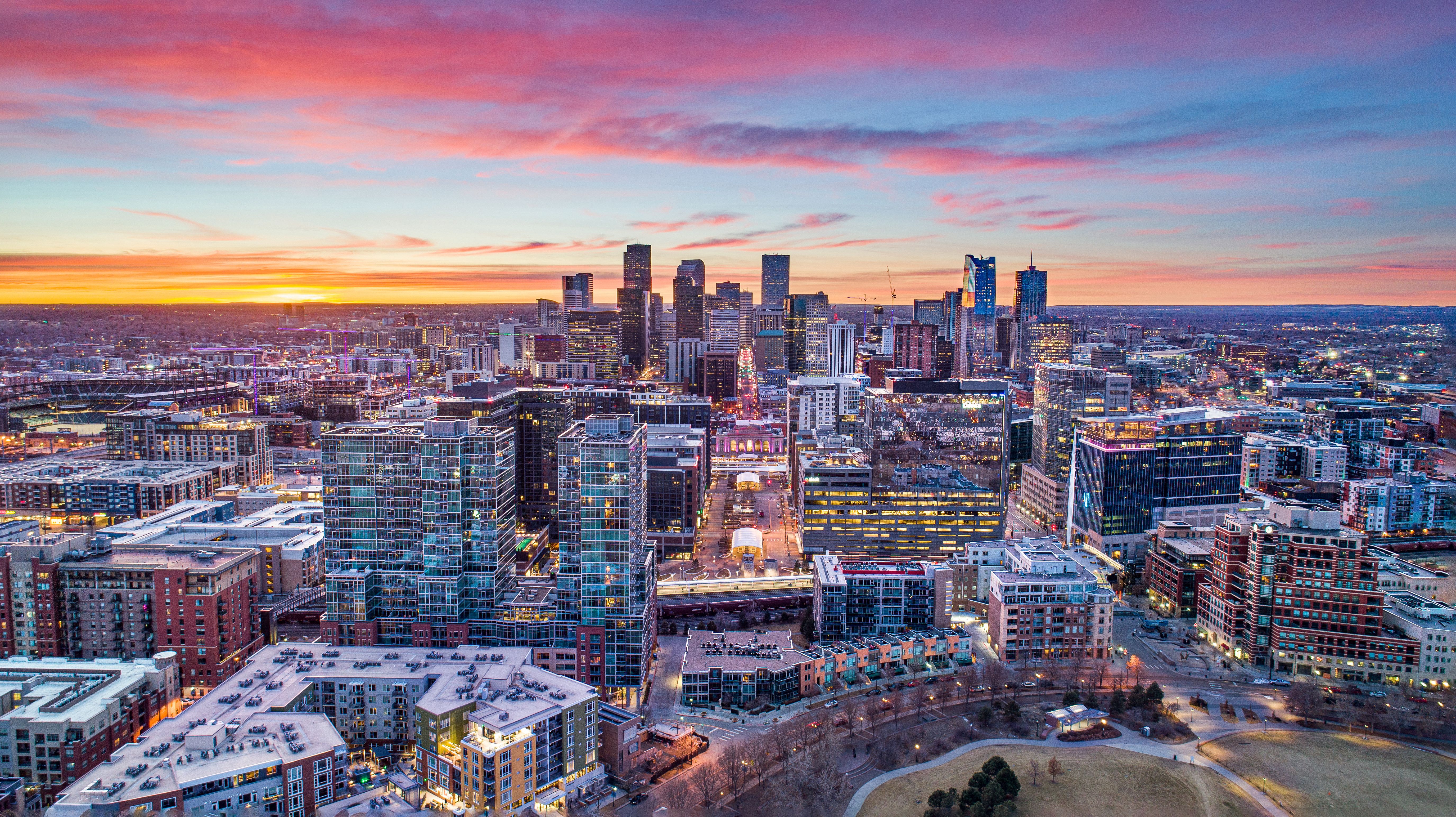 Denver, Colorado, USA Drone Aerial Skyline | Image Credit: © Kevin Ruck - stock.adobe.com