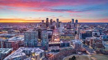 Denver, Colorado, USA Drone Aerial Skyline | Image Credit: © Kevin Ruck - stock.adobe.com