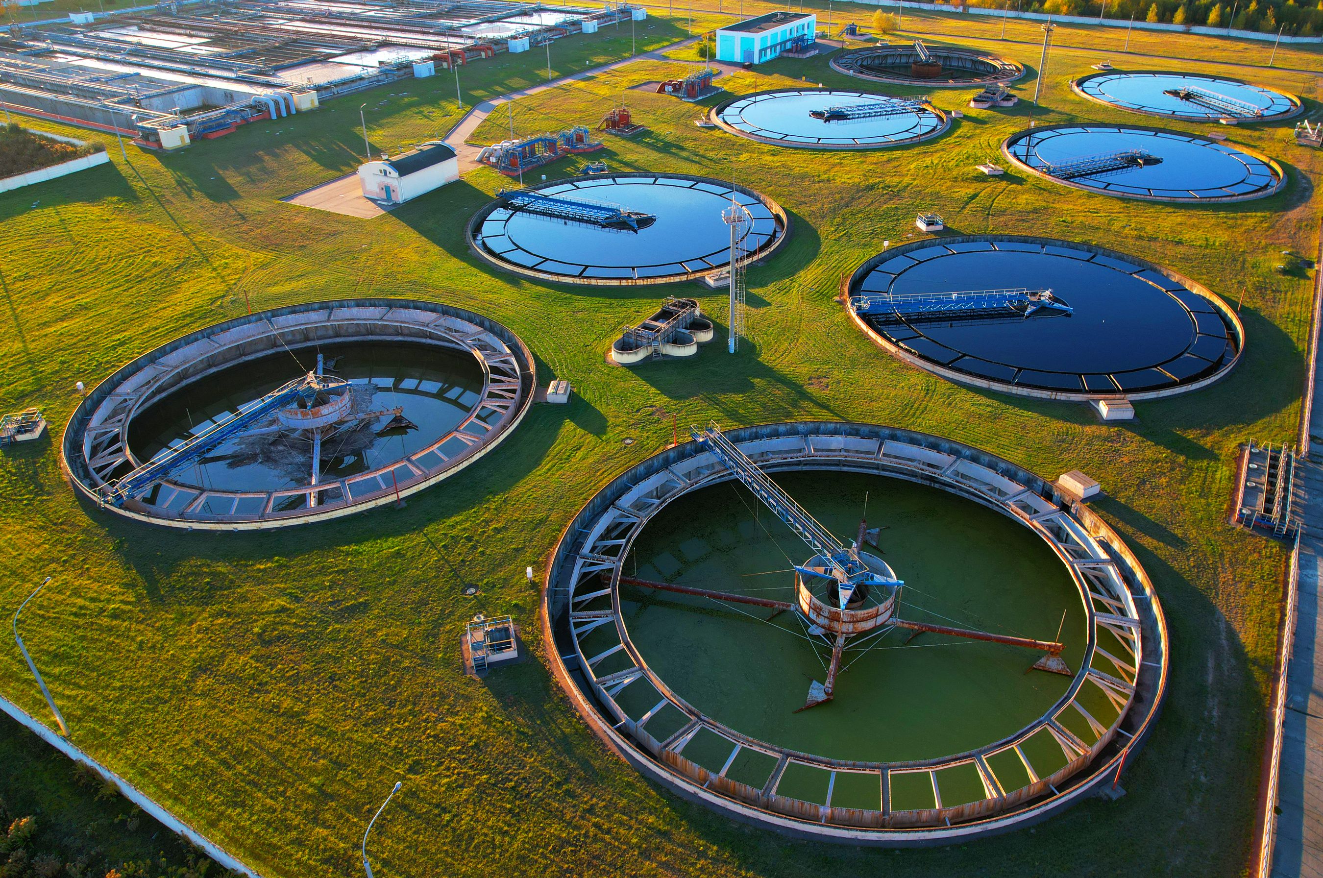 Sewage Treatment Plant. Wastewater Treatment Water Use. Filtration Effluent and Waste Water. Industrial Solutions for Sewerage Water Treatment and Recycled. | Image Credit: © MaxSafaniuk - stock.adobe.com
