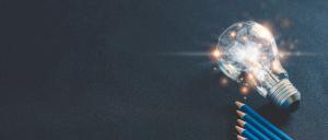 lightbulb and pencils