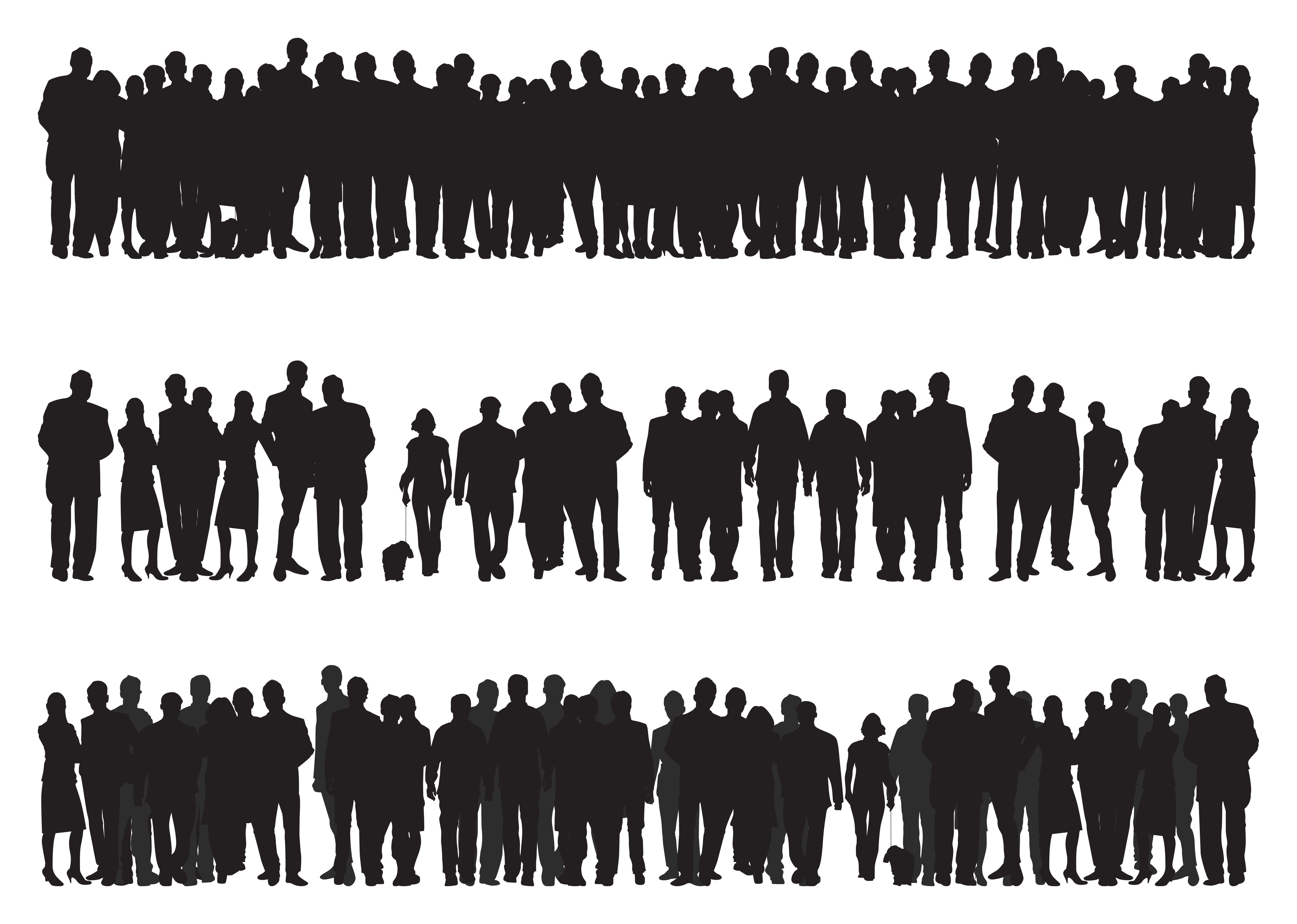 Группа людей контур