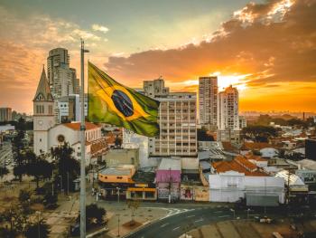 brazil with the flag