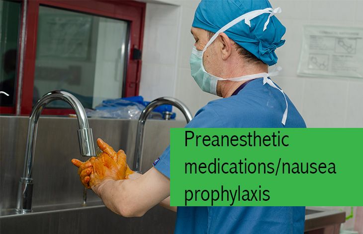 Preanesthetic medications/nausea prophylaxis