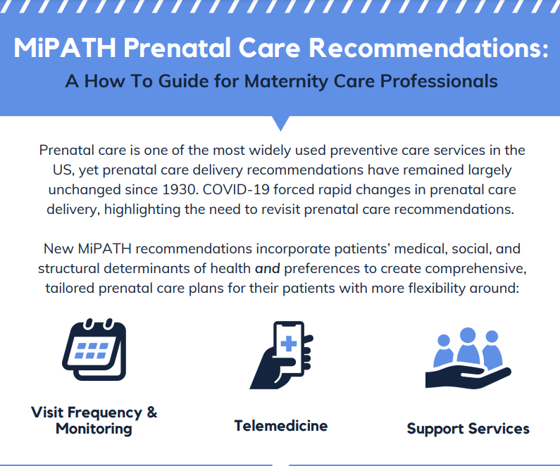 MiPATH Prenatal Care Recommendations: a how-to guide for maternity care professionals