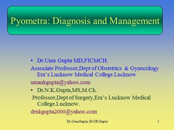 Pyometra: Diagnosis and Management
