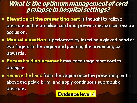 knee chest position for prolapsed cord