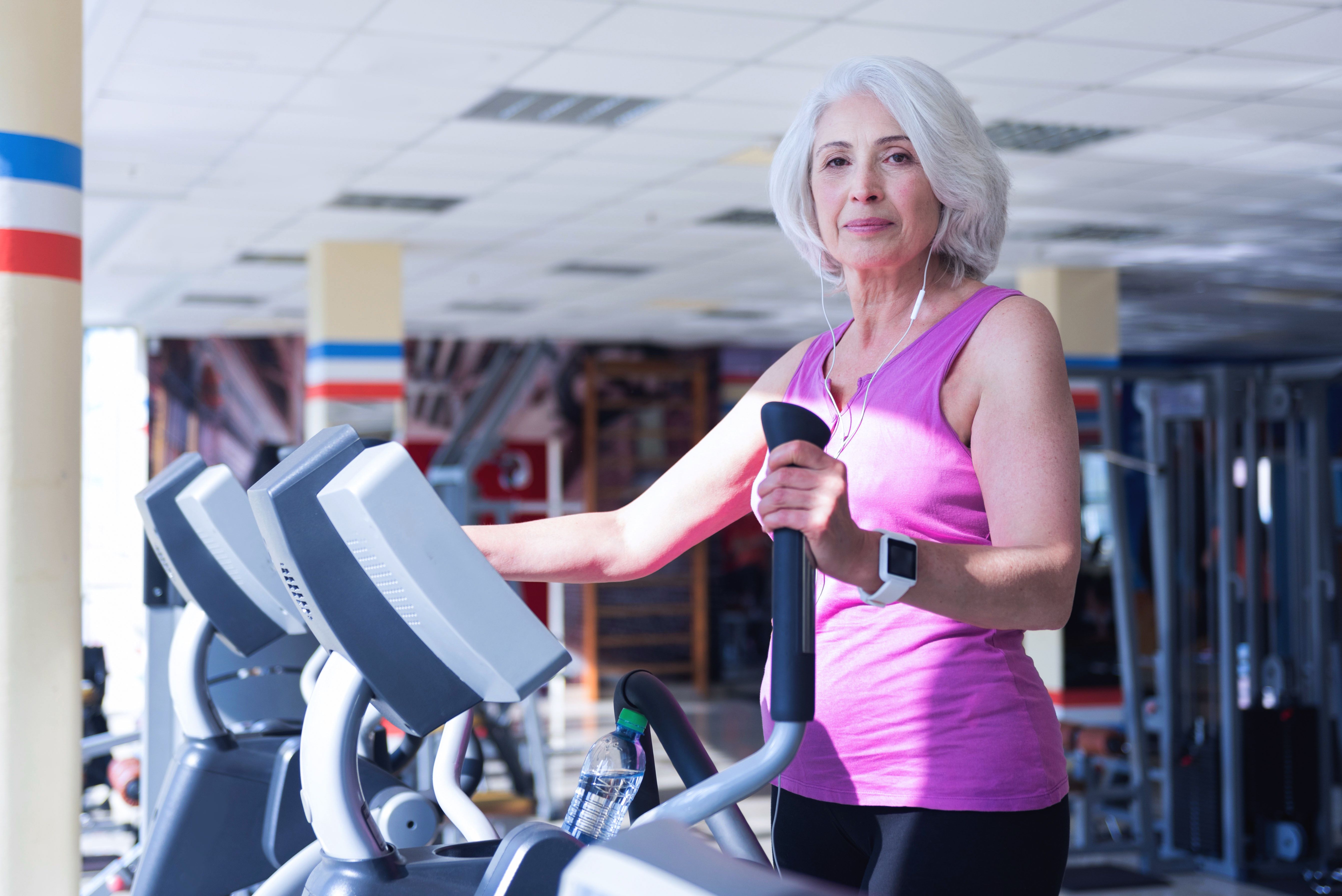 Elderly woman exercising
