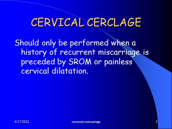 Management Of Pregnancies With Recurrent Miscarriage Based On RCOG ...