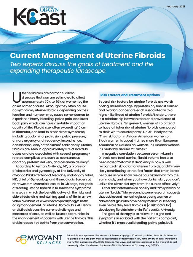 Current Management Of Uterine Fibroids