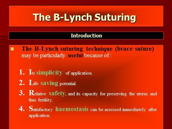 The B-Lynch Suturing
