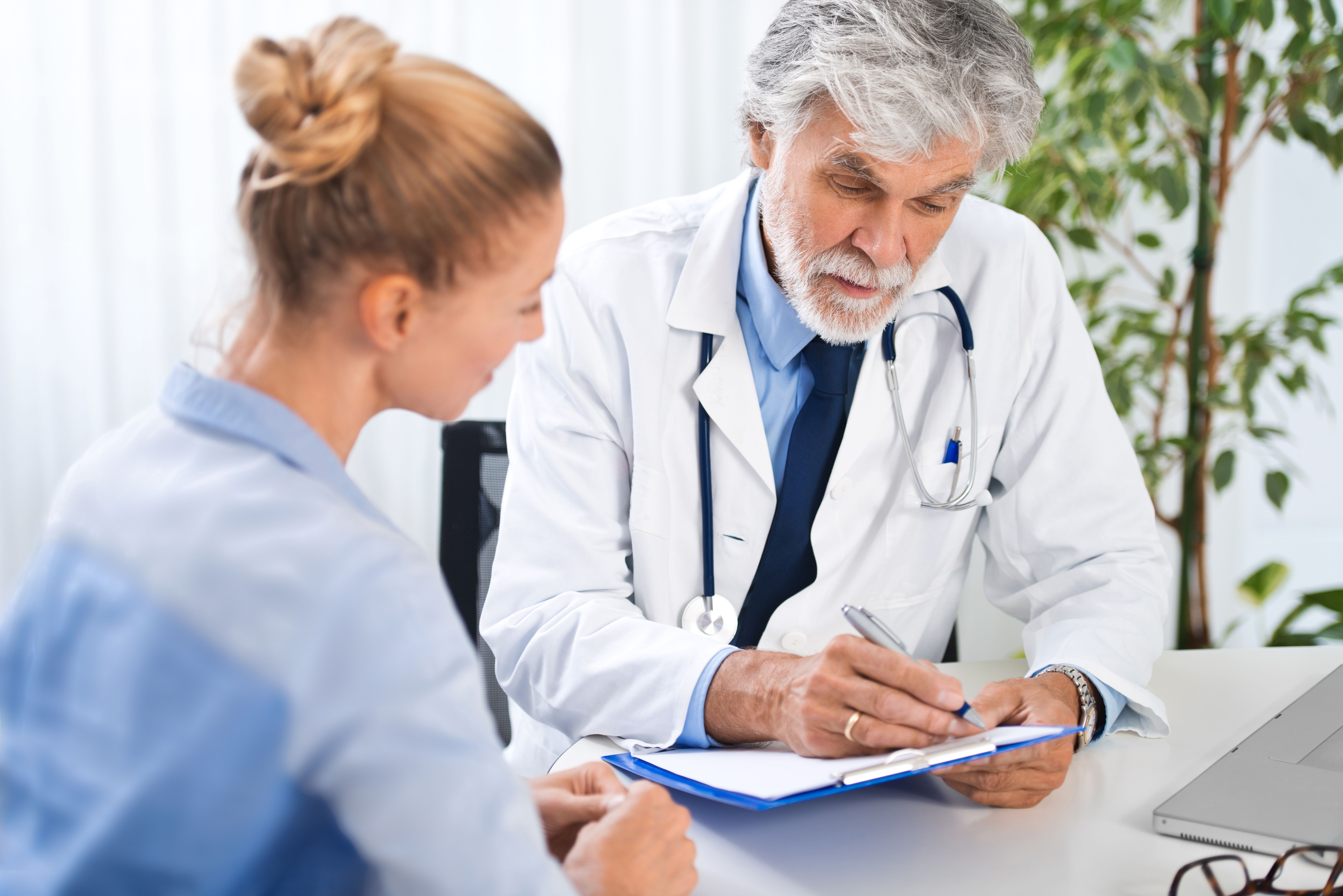 Doctor writing