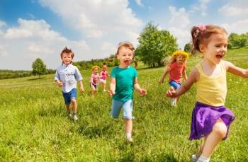 children playing outside