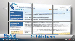 screenshot of video on USPSTF's recommendations on perinatal depression