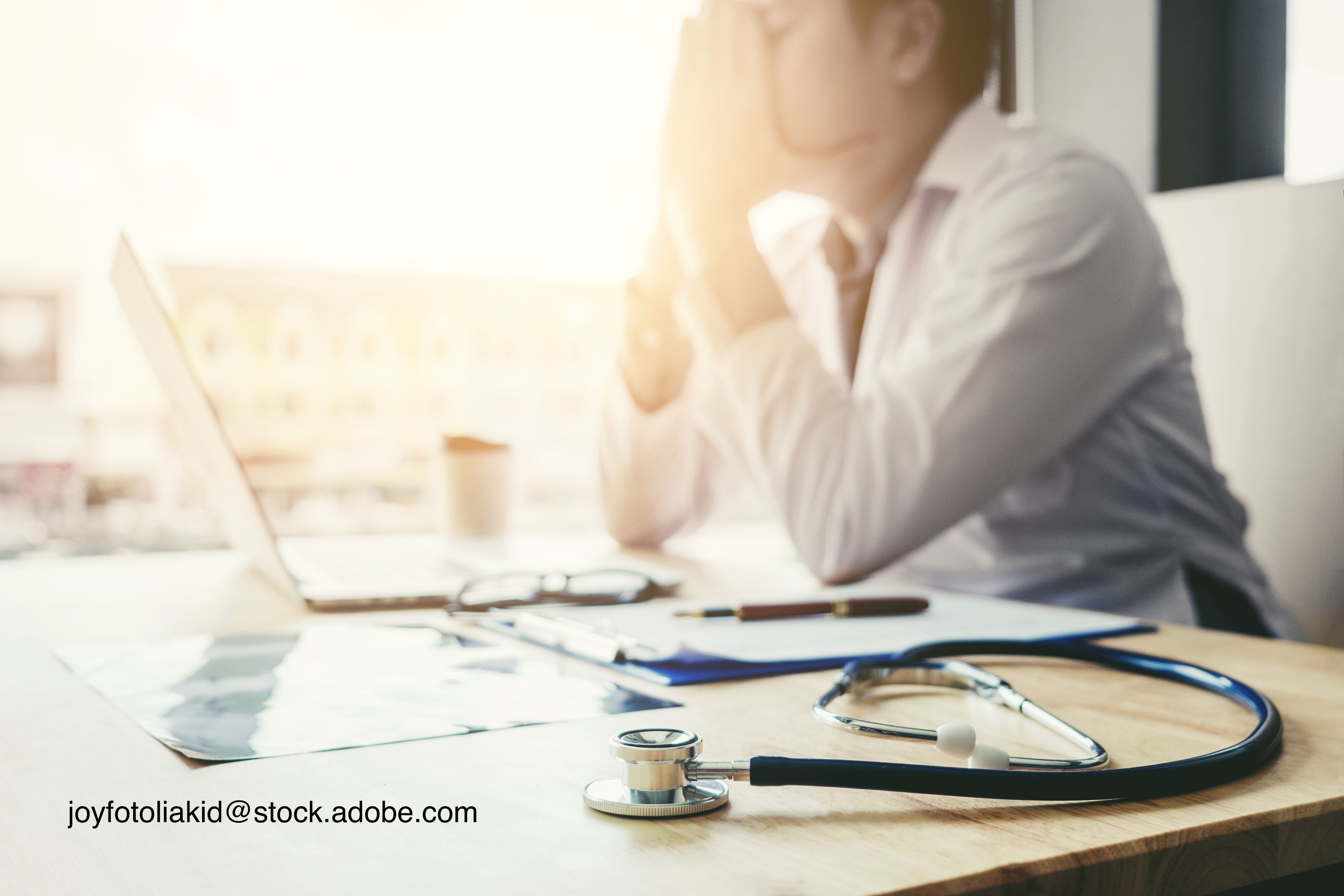 mentally stressed doctor