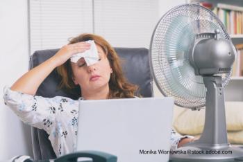 image of a woman who feels overly warm