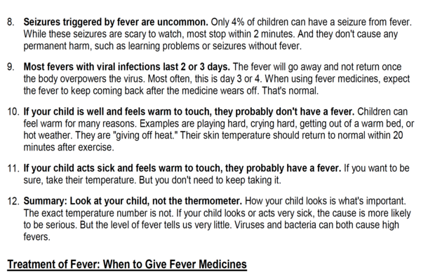 Fever fact sheet page 2