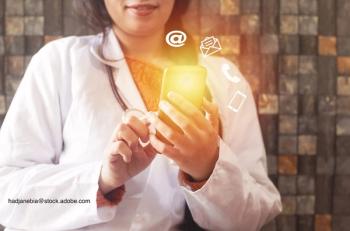 doctor using cell phone and social media