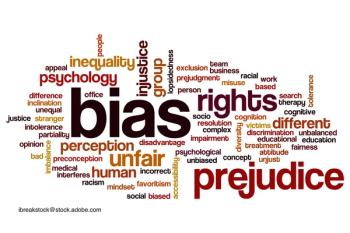 word cloud of words related to bias