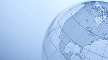 blue globe on a blue background