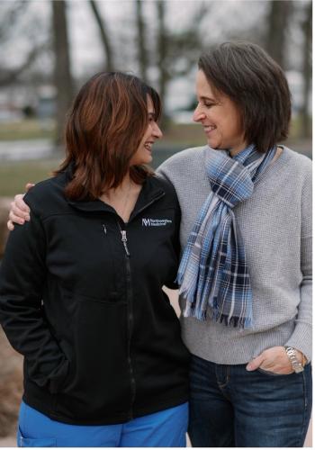 From left: Megha Shah, B.S.N., RN, OCN, and Lynda Rice  Photos by Arielle Gallione