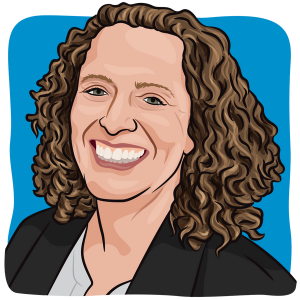 cartoon image of blogger and lymphoma survivor, Karen Cohn