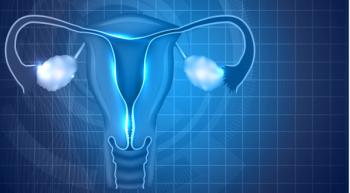ovaries on a blue background 