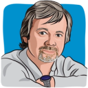 cartoon drawing of non-Hodgkin lymphoma survivor and blogger, John Smelcer