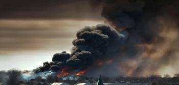 smoke plume from the East Palestine, Ohio, train crash