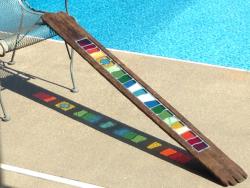 Salvaged Plank with Stained Glass