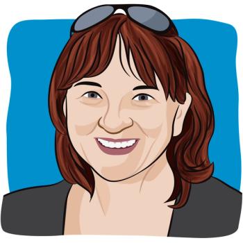 cartoon drawing of blogger and cancer caregiver, Debbie Legault