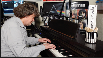Cancer survivor, Frank J. Peter, playing an original song on the piano