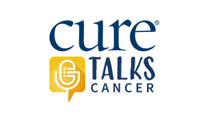 CURE Logo: a yellow microphone on a white background