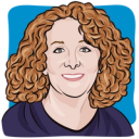 Cartoon drawing of blogger Linda Cohen