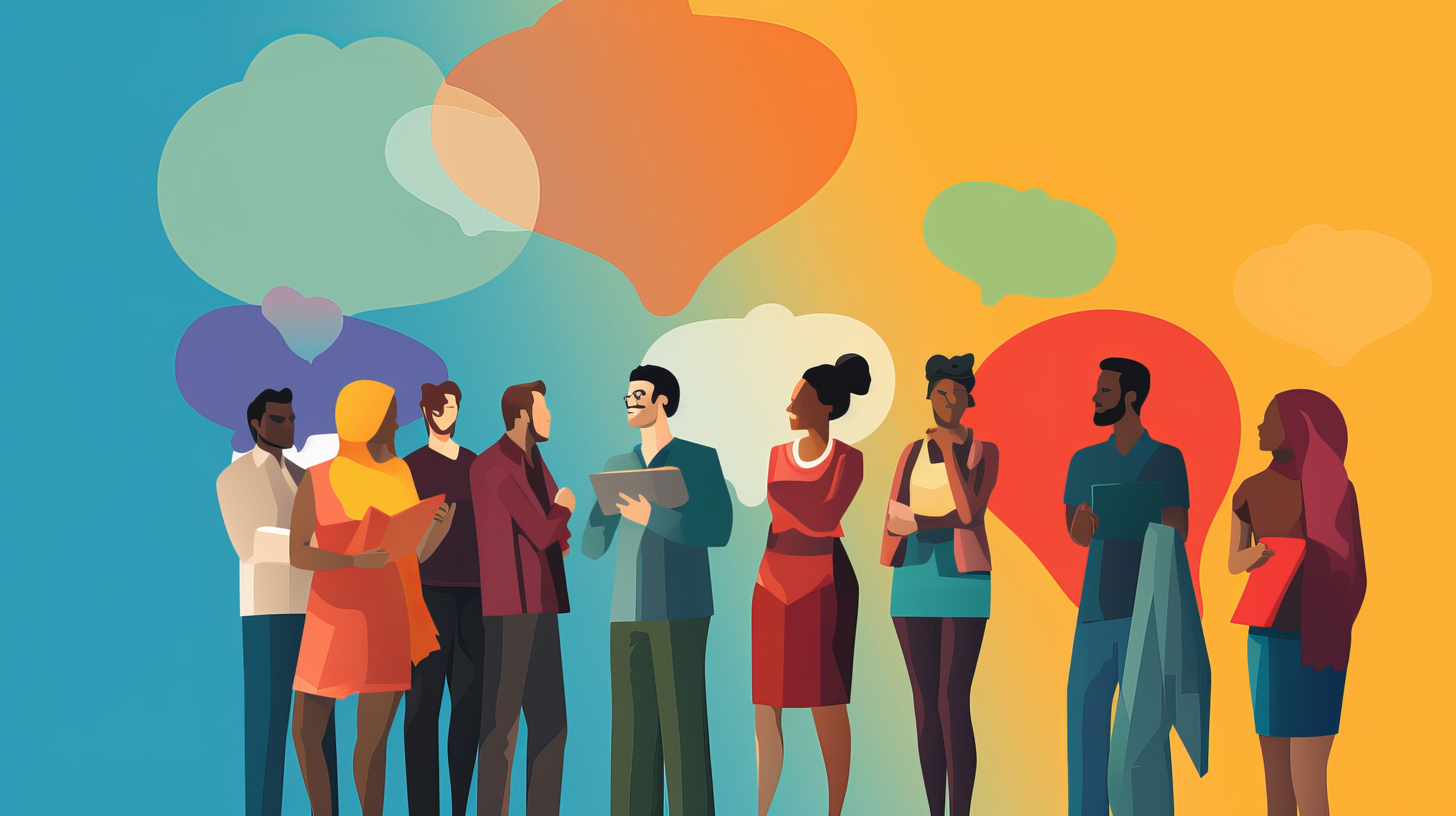Equal Voices: A simple yet powerful illustration of diverse speech bubbles, highlighting the significance of inclusive dialogue in promoting social responsibility | generative ai  | Image credit: © ArtisanSamurai - ©  stock.adobe.com