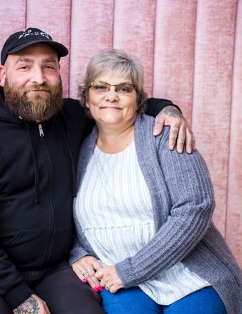 Michele Altizer, right, with her youngest son, JAKE, left. The mother of three received a diagnosis of lung cancer after developing a cough and shortness of breath.  Photo credit: MOON REFLECTIONS PHOTOGRAPHY