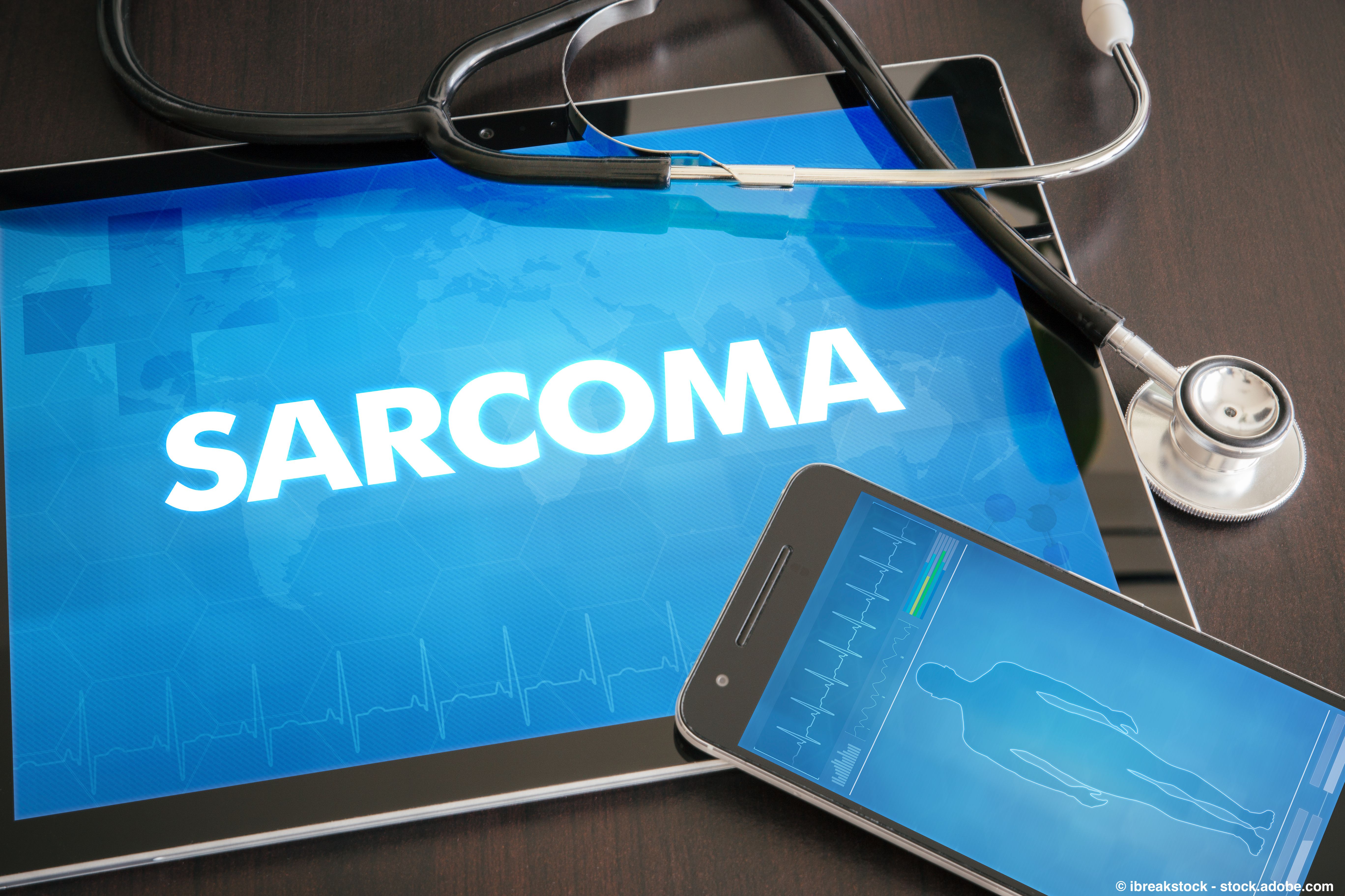 An image of sarcoma written out on a tablet.